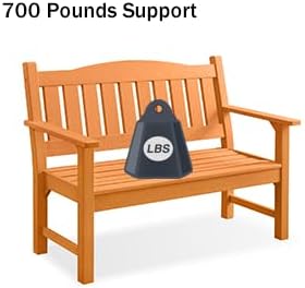 Psilvam 2-Person Outdoor Memorial Bench, All-Weather Poly Lumber Garden Bench - Image 5
