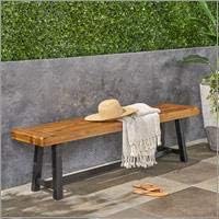 Christopher Knight Home Toby Outdoor Acacia Wood Bench, Sandblast Teak Finish - Image 10