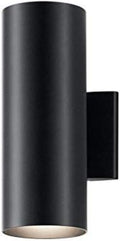 Kichler Cylinders 12" Outdoor Wall Sconce in Black, 2-Light Exterior Wall Light by Kichler