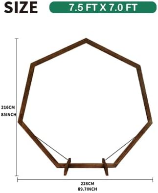 7FT Wedding Arch, Heptagonal Wood Arch - Image 3