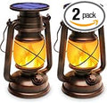 Solar Lantern Outdoor Waterproof, LED Vintage Flickering Flame Solar Lights by KINGLEAD