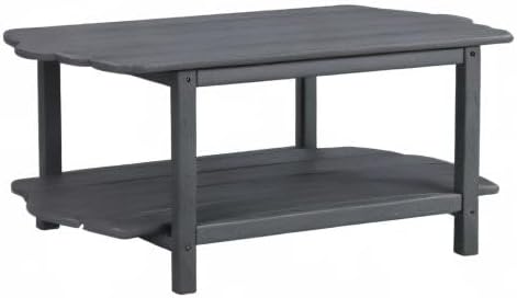 Adirondack Outdoor Patio Table-2 Tier Outside Table Irregular Grey Coffee Table - Image 10