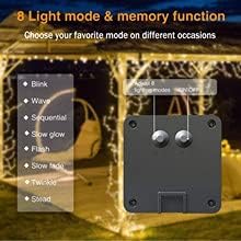 ZNYCYE Solar Waterfall Fairy Bunch Lights Outdoor Waterproof 200LEDs 8 Modes - Image 7