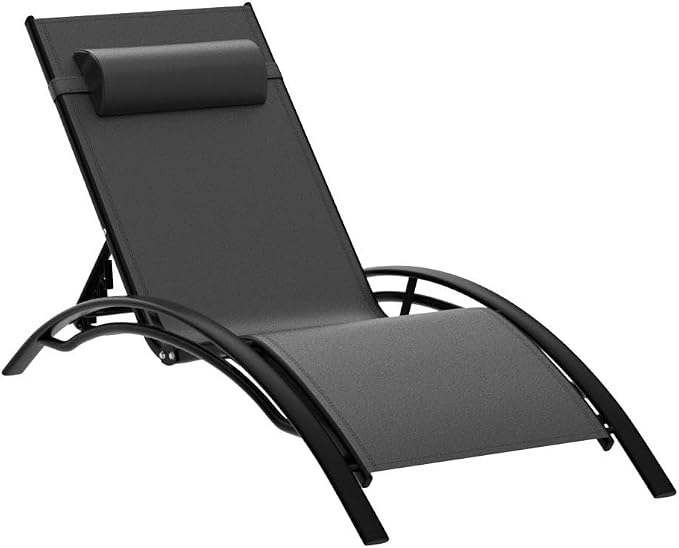 PURPLE LEAF Patio Chaise Lounge Set of 3 Outdoor Lounge Chair Beach Pool - Image 5
