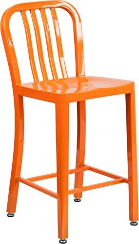 Flash Furniture Gael Commercial Grade 2 Pack 24" High Orange Metal - Image 4