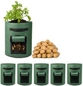 Delxo 5 Pack 10 Gallon Potato Grow Bags, Garden Planting Growing Bag by Delxo