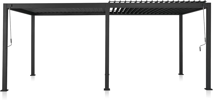 Mirador 111S Round Louvered Pergola Gazebo, 10Ft x 20Ft, Full Aluminum Frame - Image 7