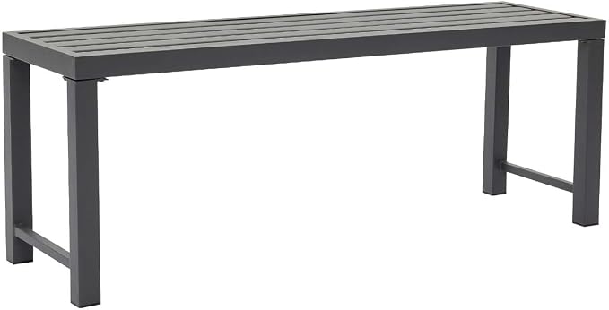 Outdoor Metal Backless Bench, All Wheather Outdoor Bench - Image 7