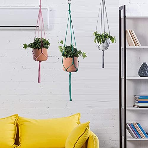 ELANE 6PCS Macrame Plant Hanger Indoor Hanging Planter Basket Decorative - Image 4