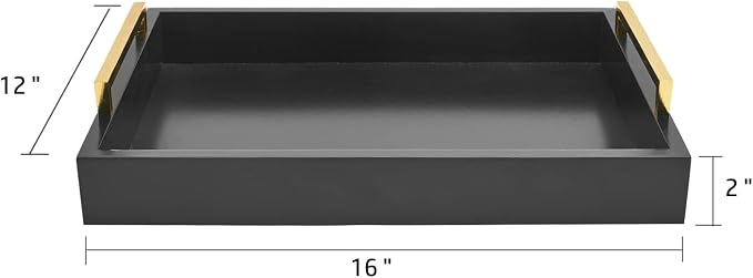 16"x12" Serving Trays with Handles, Ottoman Trays for, Living Room, and - Image 2