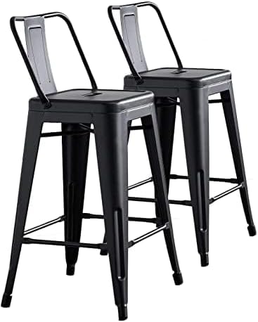 AC Pacific 24” Metal Barstool Set of 2 – Country Rustic Style - Image 10
