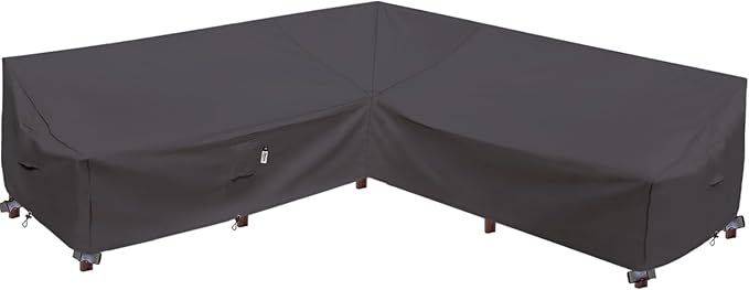 Heavy Duty Outdoor Sectional Sofa Cover, Lawn Patio Furniture Winter Cover by Flexiyard
