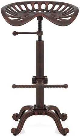 Diwhy Rustic Industrial Farmhouse Tractor Seat Adjustable Bar Stool Industrial - Image 4