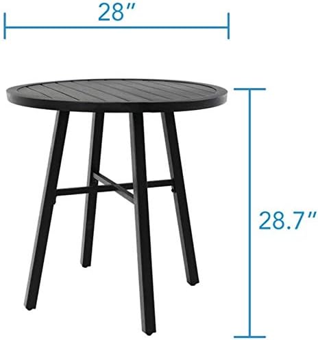 MFSTUDIO Outdoor Bistro Table Round Metal Patio Dining Table Small Side End - Image 3