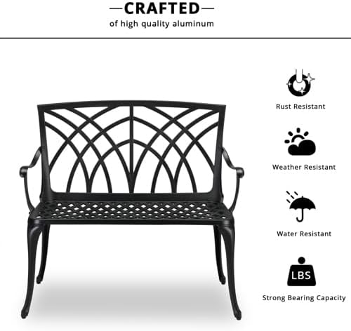 38" Outdoor Garden Bench, Patio Furniture Outdoor Chair - Image 4