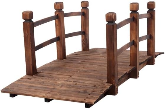 Outdoor Decorative Small Arch Garden Bridge, Solid Fir Wood Patio Courtyard by Unknown