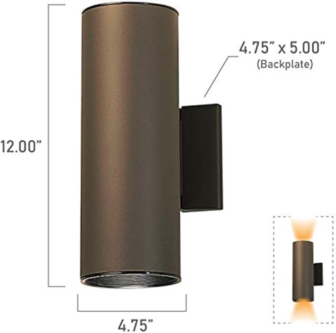 Kichler Cylinders 12" 2-Light Outdoor Cylinder Wall Sconce in Architectural - Image 3