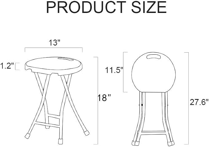 Folding Stool with Seat Cushion, Folding Chair with Handle, Folding Bar Stool - Image 3