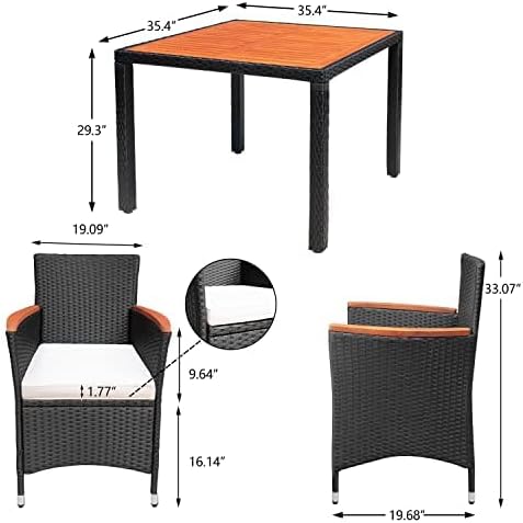 Devoko 5 PCS Furniture, Patio Conversation Set - Image 8