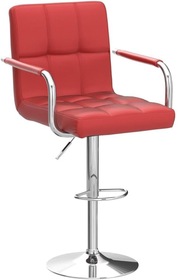 Yaheetech Bart Stools Set of 4, PU Leather Adjustable Barstools - Image 4