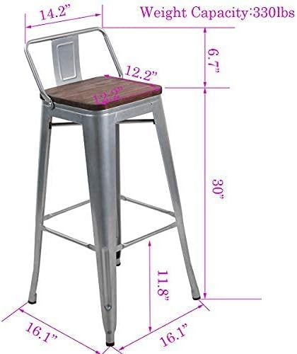 Changjie Furniture 30 Inch Bar Stools Set of 4 Industrial Metal Barstools Bar - Image 8