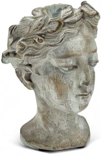 Abbott Collection Goddess Head Planter – Extra Small Cement Indoor and Outdoor - Image 7