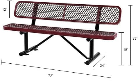 Global Industrial 6'L Heavy Duty Expanded Metal Mesh Bench - Image 2