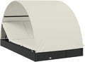 vidaXL - 2-Person Black Poly Rattan Sunbed by vidaXL