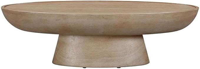 Pemberly Row Eclipse Stone Coffee Table, 47.2" W x 23.8" D x 14" H, Faux - Image 4