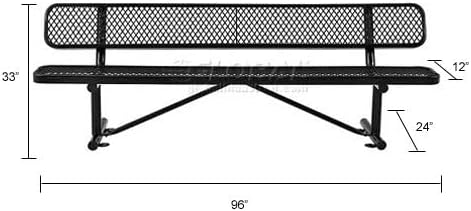 Global Industrial 8'L Heavy Duty Expanded Metal Mesh Bench - Image 2