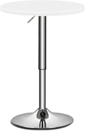 MoNiBloom Bistro Pub Table Round Bar 27.5"- 36" Height-Adjustable Cocktail Table by Monibloom