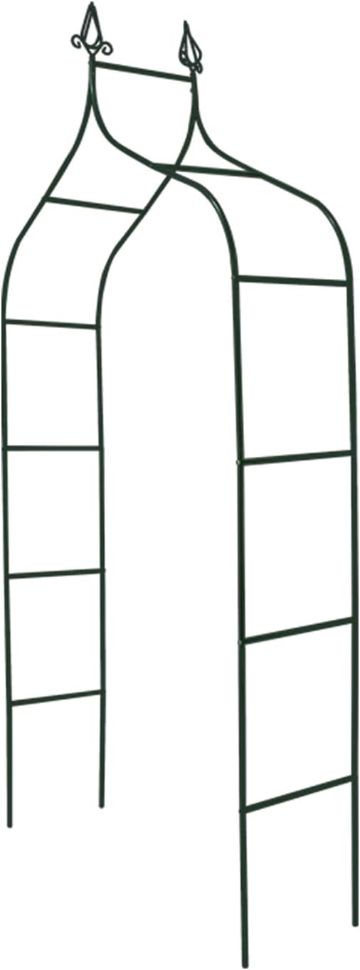 Garden Arch Trellis 8.4 Ft High x 4.6 Ft Wide, Dark Green Iron Arbor, Courtyard by SCENDOR