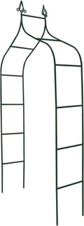 Garden Arch Trellis 8.4 Ft High x 4.6 Ft Wide, Dark Green Iron Arbor, Courtyard by SCENDOR