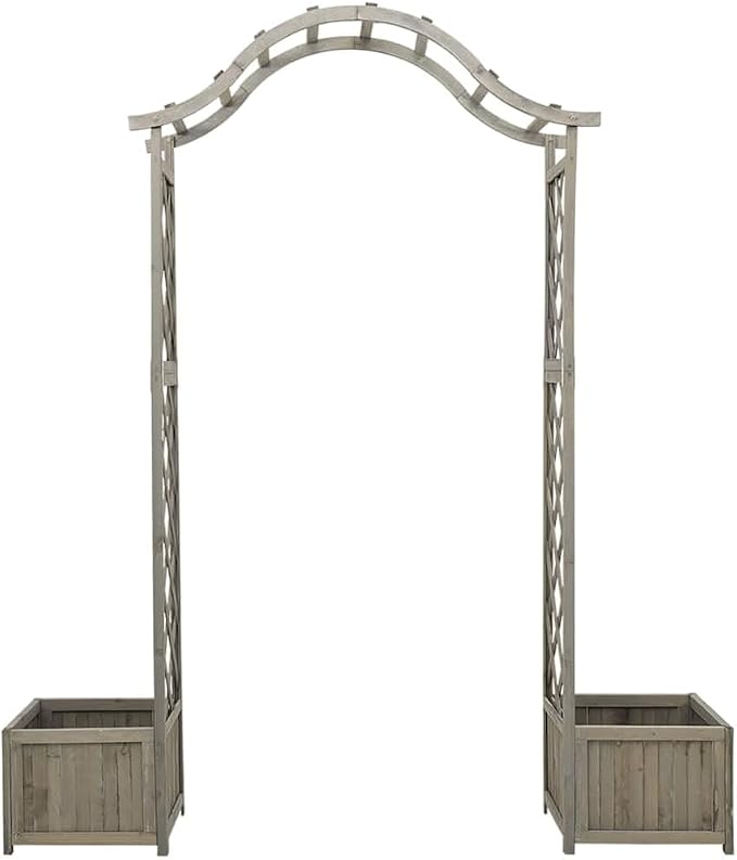 vidaXL Garden Pergola with Planter, Weather Resistant, Decorative Outdoor - Image 5