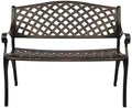40.5" Outdoor Garden Bench, Patio Furniture Cast Aluminum Bench by Unknown