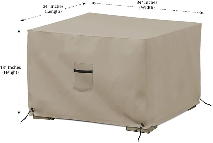 Covers & All Outdoor Ottoman Cover, 12 Oz Waterproof Ottoman Slipcover - Image 2
