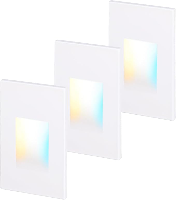 LEONLITE 5CCT 120V LED Step Lights, 3.5W 150LM 5%-100% Dimmable Indoor Outdoor by LEONLITE