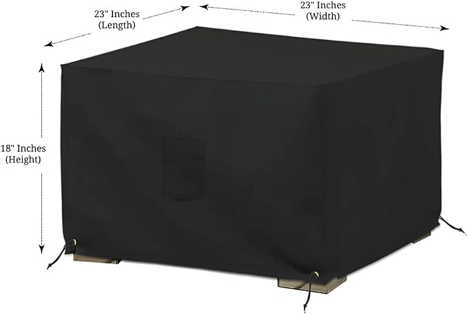 Covers & All Square Ottoman Cover, 12 Oz Waterproof UV & Weather Resistant - Image 2