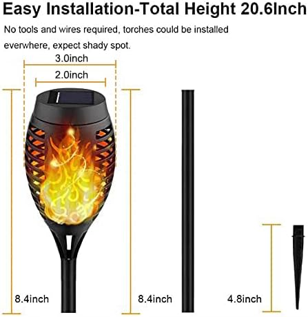 Kurifier 12Pack Flickering Flame Solar Torch Lights - Image 3
