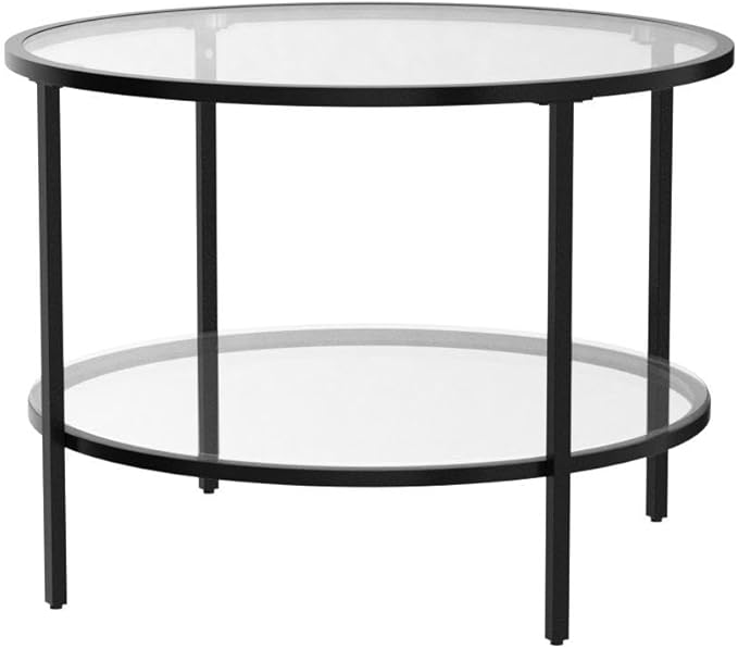 VINGLI 25.6" Round Black Coffee Tables - Image 5