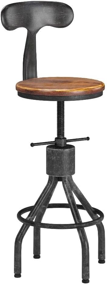 LOKKHAN Set of 2 Rustic Industrial Bar Stool-24-30 Adjustable Metal Swivel - Image 6
