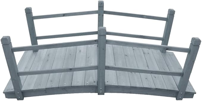 vidaXL Romantic Garden Bridge in Gray - Image 3