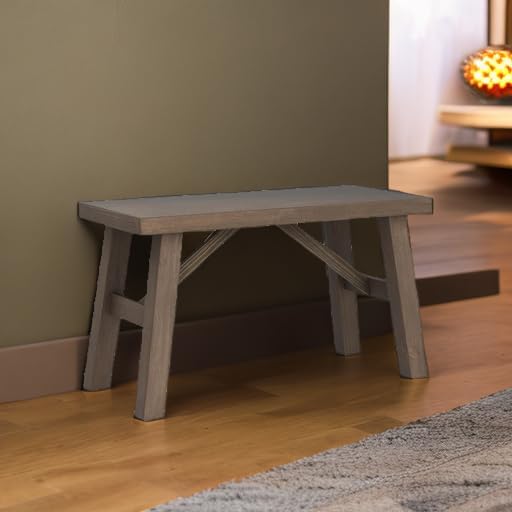 Wnutrees Sawmill Wood Bench, Rustic Entry Way Benches Seat, Solid Wood - Image 6