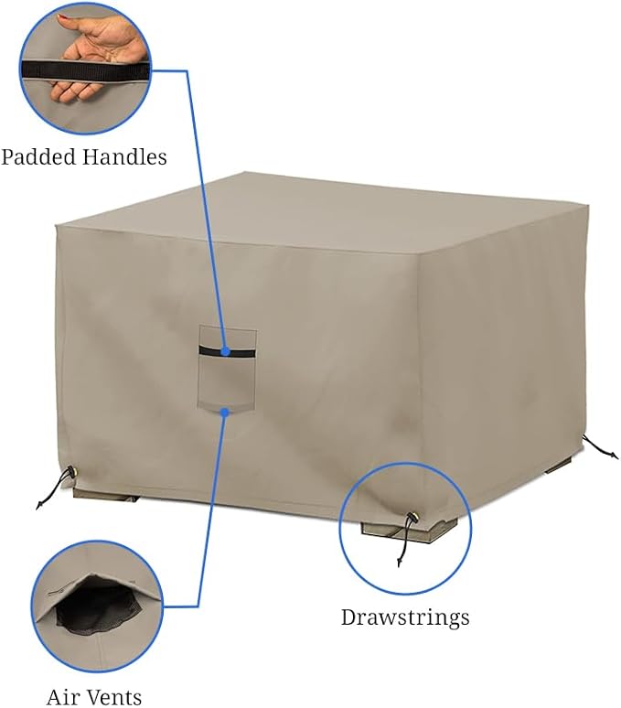 Covers & All Outdoor Ottoman Cover, 12 Oz Waterproof Ottoman Slipcover - Image 4