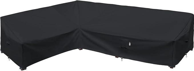 Heavy Duty Outdoor Sectional Sofa Cover, Waterproof 600D Patio Sectional Couch by Flexiyard