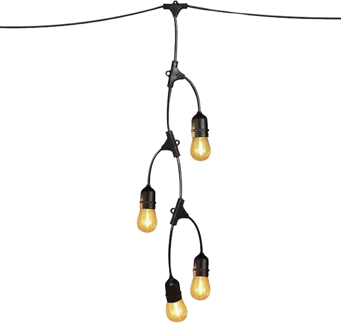 Feit Electric 12ft LED Outdoor Fence String Lights, 10 Sockets, E26 Base - Image 2