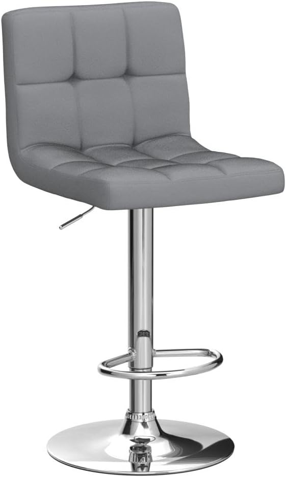Yaheetech Bar Stools Set of 2, Adjustable Velvet Fabric Swivel Barstools - Image 5