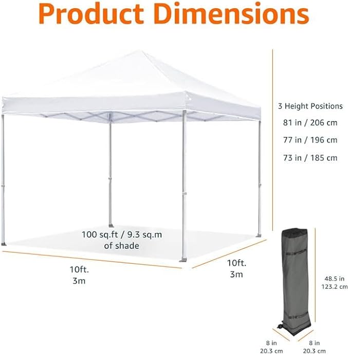 Amazon Basics Outdoor Pop Up 10 x 10 Canopy Tent - Image 6