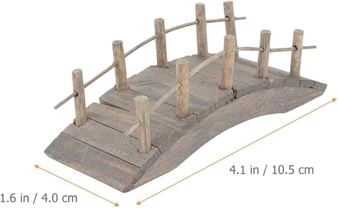 2Pcs Miniature Wooden Arch Bridge - Image 2