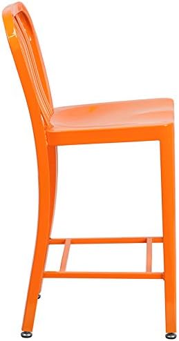 Flash Furniture Gael Commercial Grade 2 Pack 24" High Orange Metal - Image 5